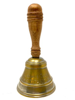 Vintage Brass Handbell Inscribed Captains Table - Titanic