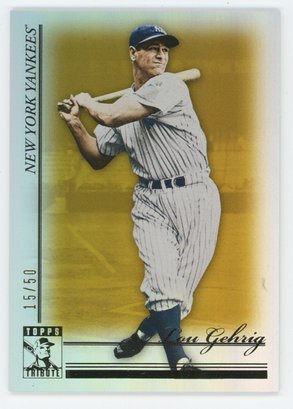 2010 Topps Tribute Gold Lou Gehrig #/50