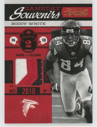 2011 Timeless Treasures Roddy White Game Worn Triple Color Patch #/25