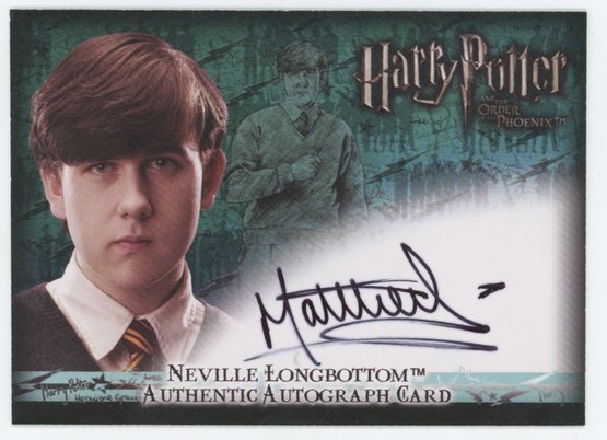 2005 Artbox Neville Longbottom Harry Potter On Card Autograph