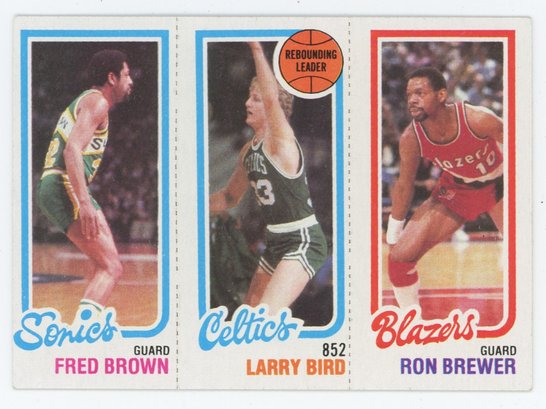 1980 Topps #31 Larry Bird Rebounding Leader Rookie W/ Fred Brown And Ron Brewer