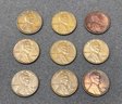 Lot Of 9 Wheat Pennies