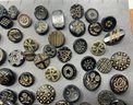 Huge Lot Of Victorian Buttons Carved Jet & More See Photos