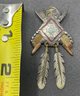 Signed Native American Sterling Silver Brooch Pin