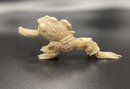 Carved Bone Frog Figure Great Detail