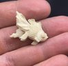 Miniature Carved Bone Gold Fish