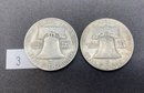 Pair Of Silver Ben Franklin Half Dollars (3)