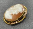 Vintage Gold Fill Cameo Brooch Pin Carved