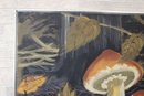 Large Mid Century Painting Of Mushrooms Decorative