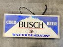Vintage Busch Beer Lighted Sign Advertisement - Plastic
