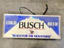 Vintage Busch Beer Lighted Sign Advertisement - Plastic