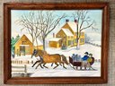 Signed - Currier Ives - Reproduction Painting - Framed