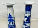 Pair Of Chinese Canton Candlesticks
