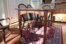 Vintage Solid Oak Dining Set Table & 6 Chairs