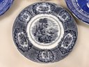 Collection Of Vintage Plates Including Flow Blue & More