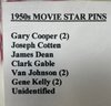 Collection Of 1950s Movie Star Pins