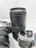 Vintage Pentax Camera Lot With Additional Lens - Untested Including K1000 SE And Abahi ME