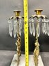 Pair Of French Gilt Bronze And Crystal Girandoles