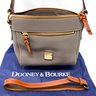 Dooney And Bourke Dark Grey Messenger Style Pebbled Leather Bag