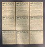 Lot Of (9) 1954 Red Man Baseball Cards W/o Tabs
