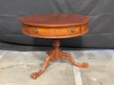 Beautifully Carved Mahogany Drum Table