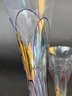 Pair Of Mosaic Hand Painted Glass Vases