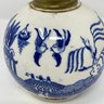 Blue And White Porcelain Oil Lamp Made By Chadwick Japan