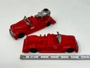 Lot Of 2 Hubley Red Plastic Fire Trucks
