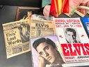 Large Ephemera Collection Of Elvis Memorabilia Including Newspapers, Photos And More !!
