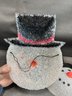 Pair Of Christmas Snowman Cracked Ice / Popcorn Lamp Post Cover