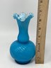 Victorian Blue Glass Stourbridge Overlay Vase