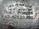 Antique 1907 Jos Heinrichs Of Paris & New York Copper Kettle Percolator, Stand & Burner