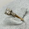 Vintage Diamond Engagement Style 14k Yellow And White Gold Ring 8.5