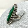 Sterling Malachite Ring Signed JP Size 3.75