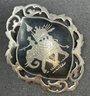 Sterling Nielloware  Brooch With Elephant
