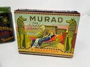 Collection Of Vintage Tobacco Tins With Vibrant Graphics