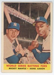 1958 Topps Mickey Mantle/ Hank Aaron WS Batting Foes