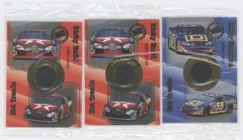 Lot Of (3) 2001 Press Pass Racing Race Used Tire Relics In Packages