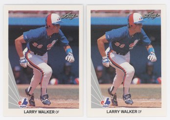 Lot Of (2) 1990 Leaf Larry Walker Rookie Cards