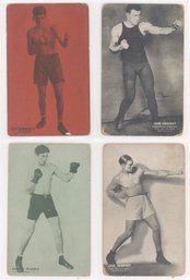 Lot Of (4) 1920 Boxing Exhibit Cards W/ Jack Dempsey And More!
