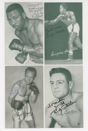 Lot Of (4) AUTOGRAPHED 1947-66 Boxing Exhibit Cards