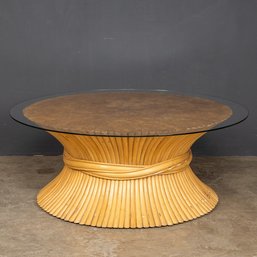 'Sheaf Of Wheat' Coffee Table By Mcguire C.1970