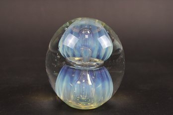 Signed & Dated Art Glass Paperweight