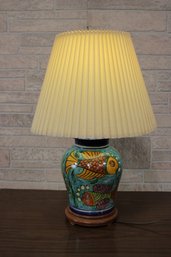 Vintage Italian Pottery Fish Lamp Great Colors