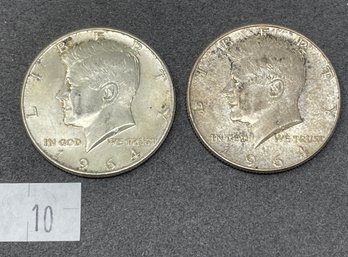 Pair Of Kennedy Silver Half Dollars (10)