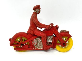 Large 6 Vintage Auburn Rubber Red Police Motorcycle