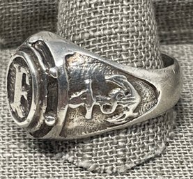Nautical Sterling Silver Monogram Mens Ring F Size 12