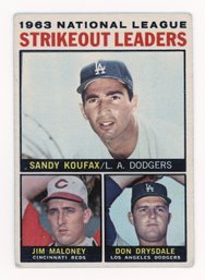 1964 Topps Strikeout Leaders W/ Sandy Koufax And Don Drysdale