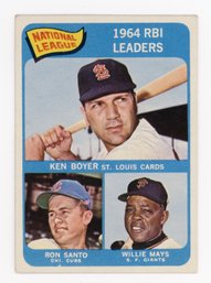 1965 Topps RBI Leaders W/ Willie Mays, Boyer And Santo