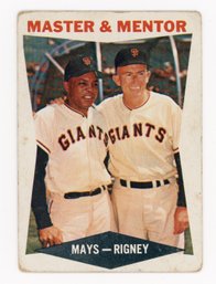 1960 Topps Master& Mentor Willie Mays And Bill Rigney